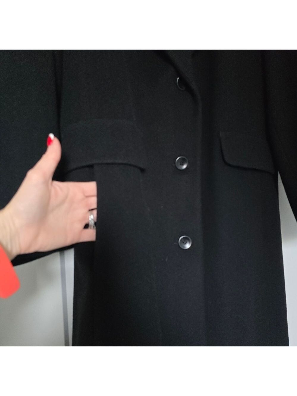 Forecaster Of Boston Vintage Women's Black Wool Cashmere Blend Elegant Long Coat - Picture 3 of 12